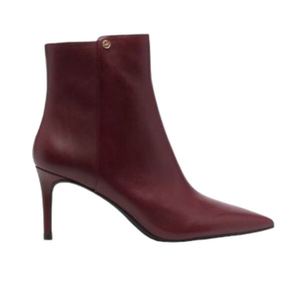 Michael Kors Alina Stiletto 80mm Ankle Boots Burgundy Size 10 NWT $255 MSRP - Picture 1 of 8